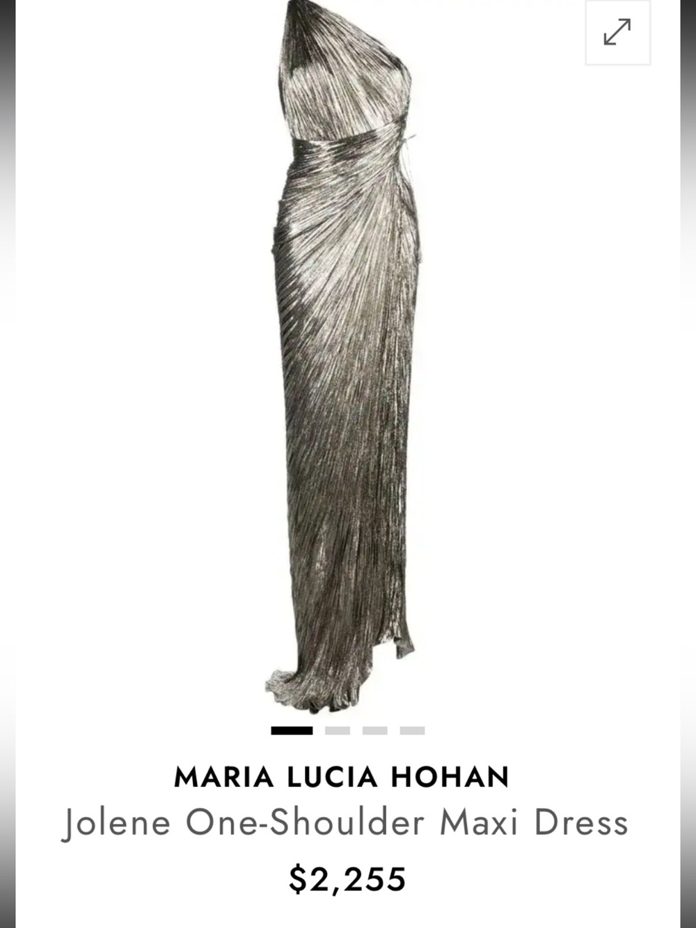 MARIA LUCIA HOHAN One-Shoulder Metallic Silver Gown